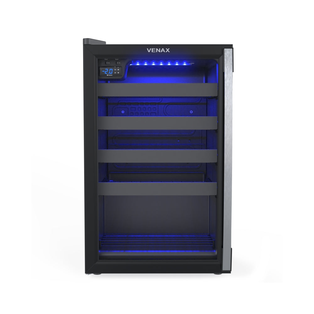 Adega e Champanheira Venax 100l Preto Porta Invertida 220v