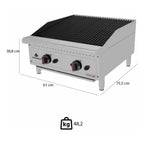 Chapa A Gás CharBroiler Profissional em Aço Inox a Gás 60cm - PRO-60CB