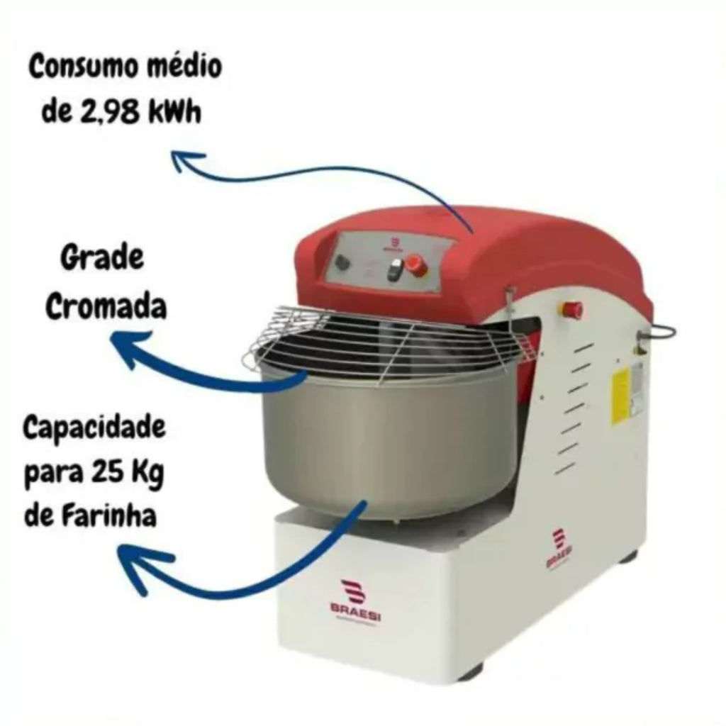 Amassadeira Braesi 40KG Potência robusta Alta Durabilidade Industrial 220V - AES-40/1