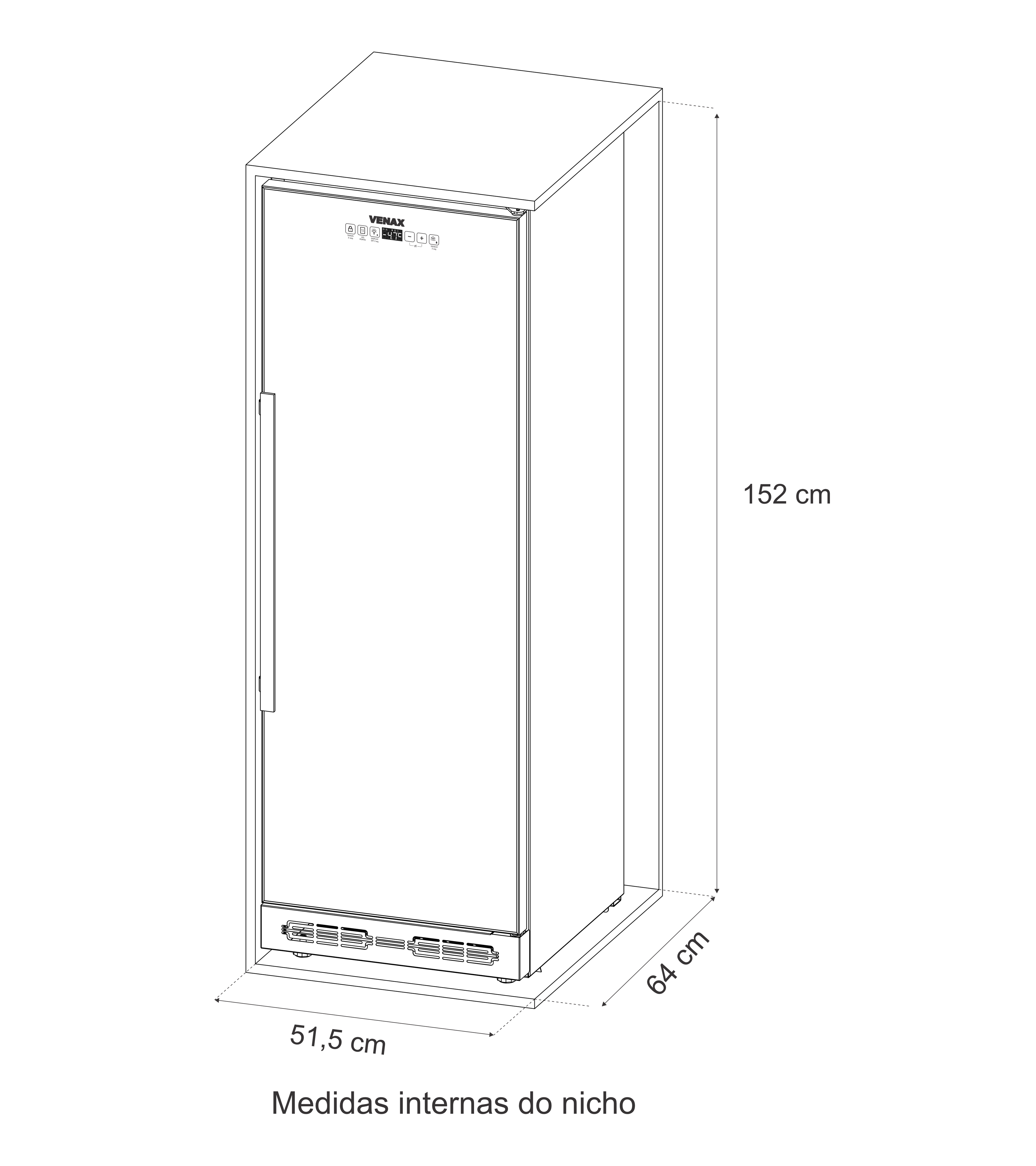 Champanheira Top Light-In Touch 200 Preto Porta Invertida
