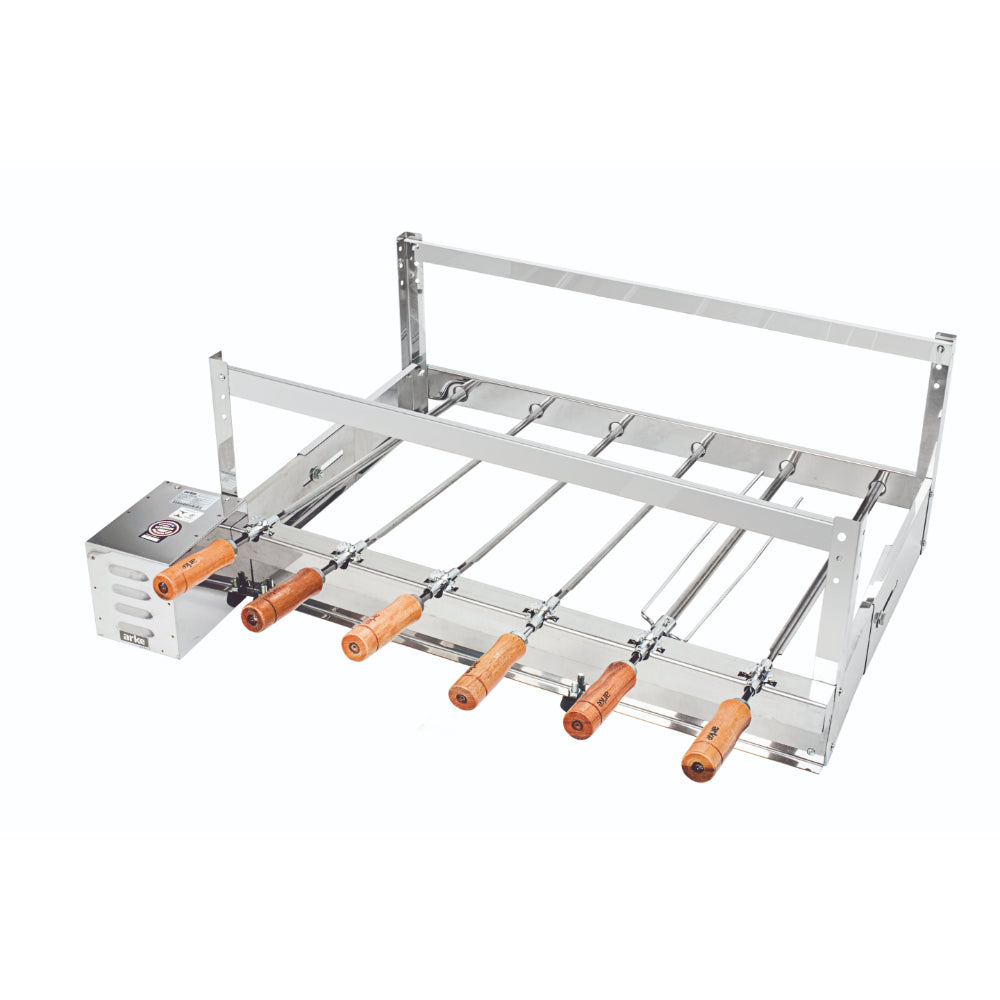 Churrasqueira Rotativa Gira Bem Inox Arke GBI 06 Espetos Compacta e Eficiente – 13-3