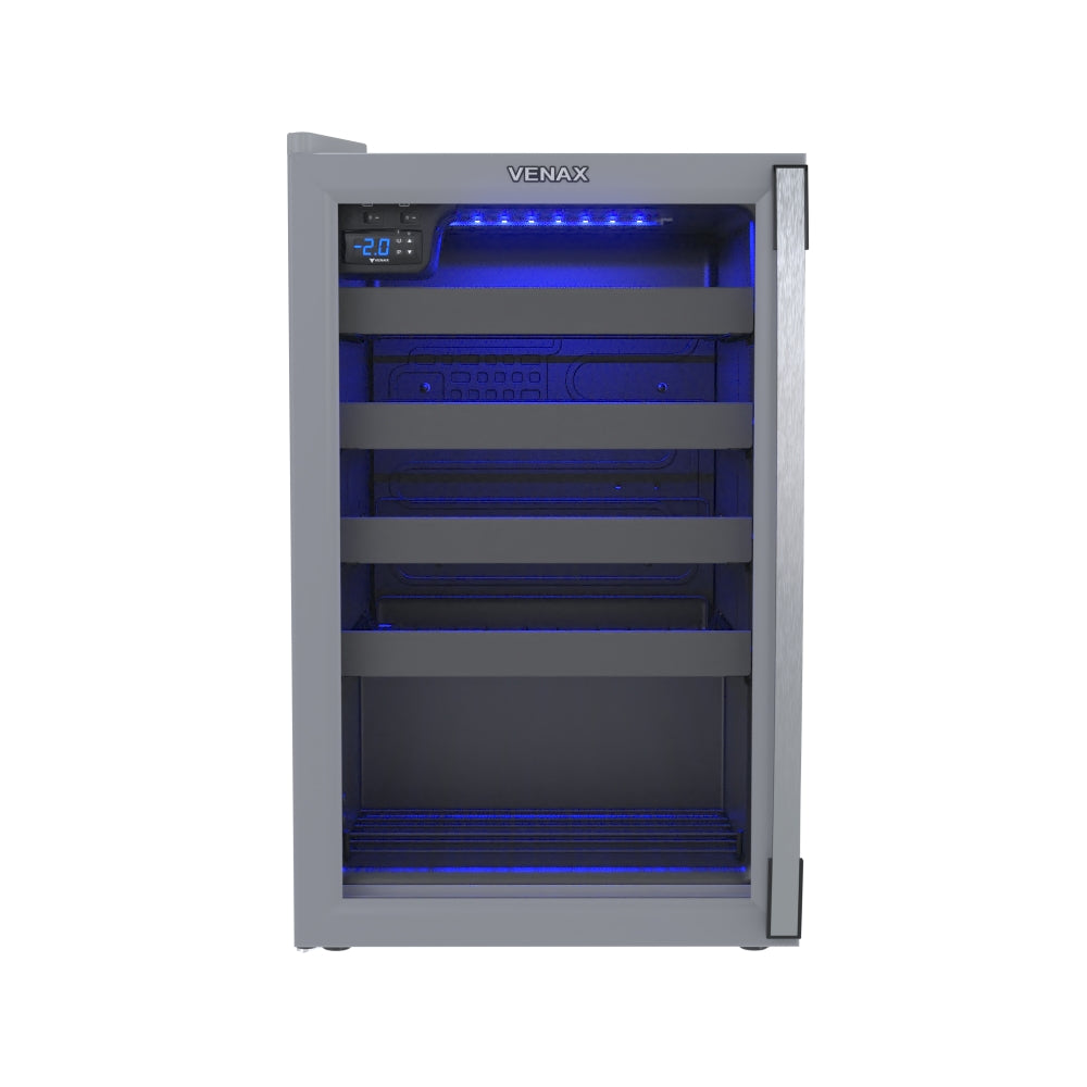 Adega e Champanheira Venax 100l Cinza Porta Invertida 127v