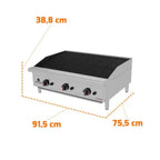 Chapa A Gás CharBroiler Premium em Aço Inox a Gás 90cm - PRO-90CB