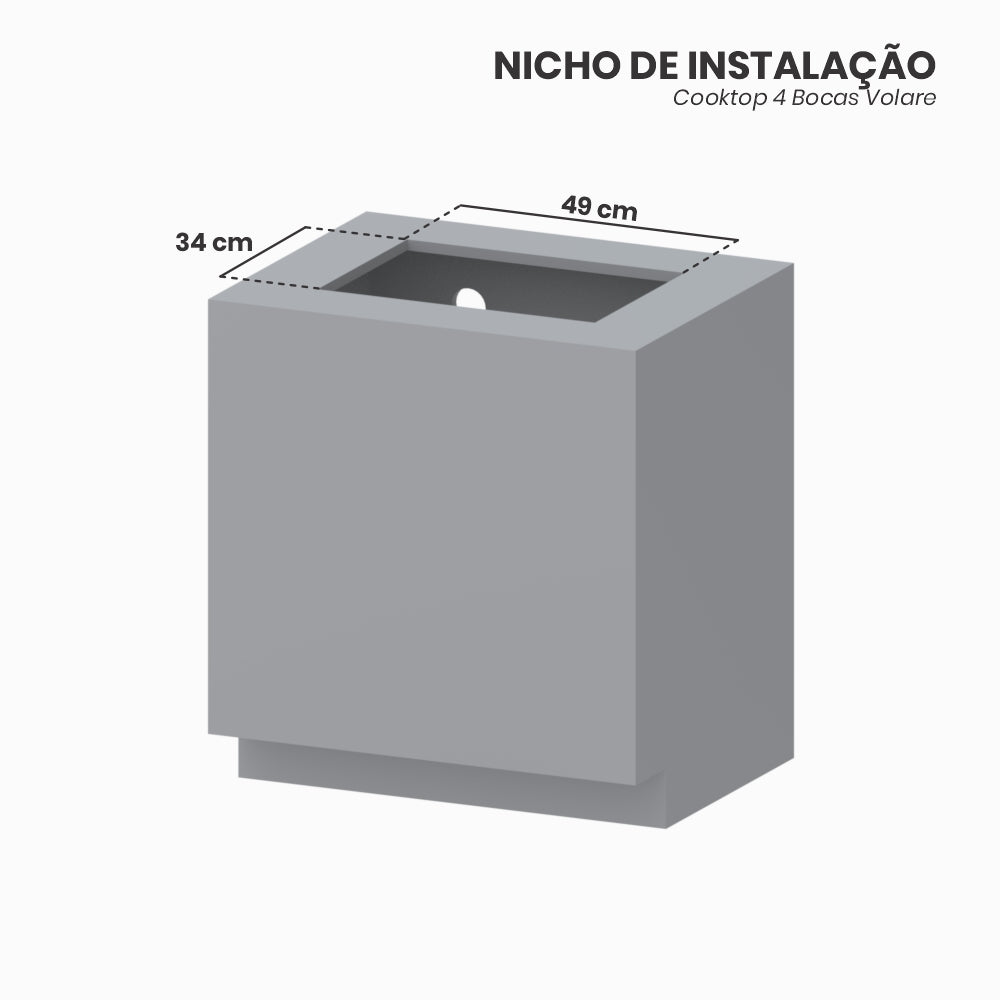 Cooktop 4 Bocas Venax Volare Preto Gás GLP Bivolt