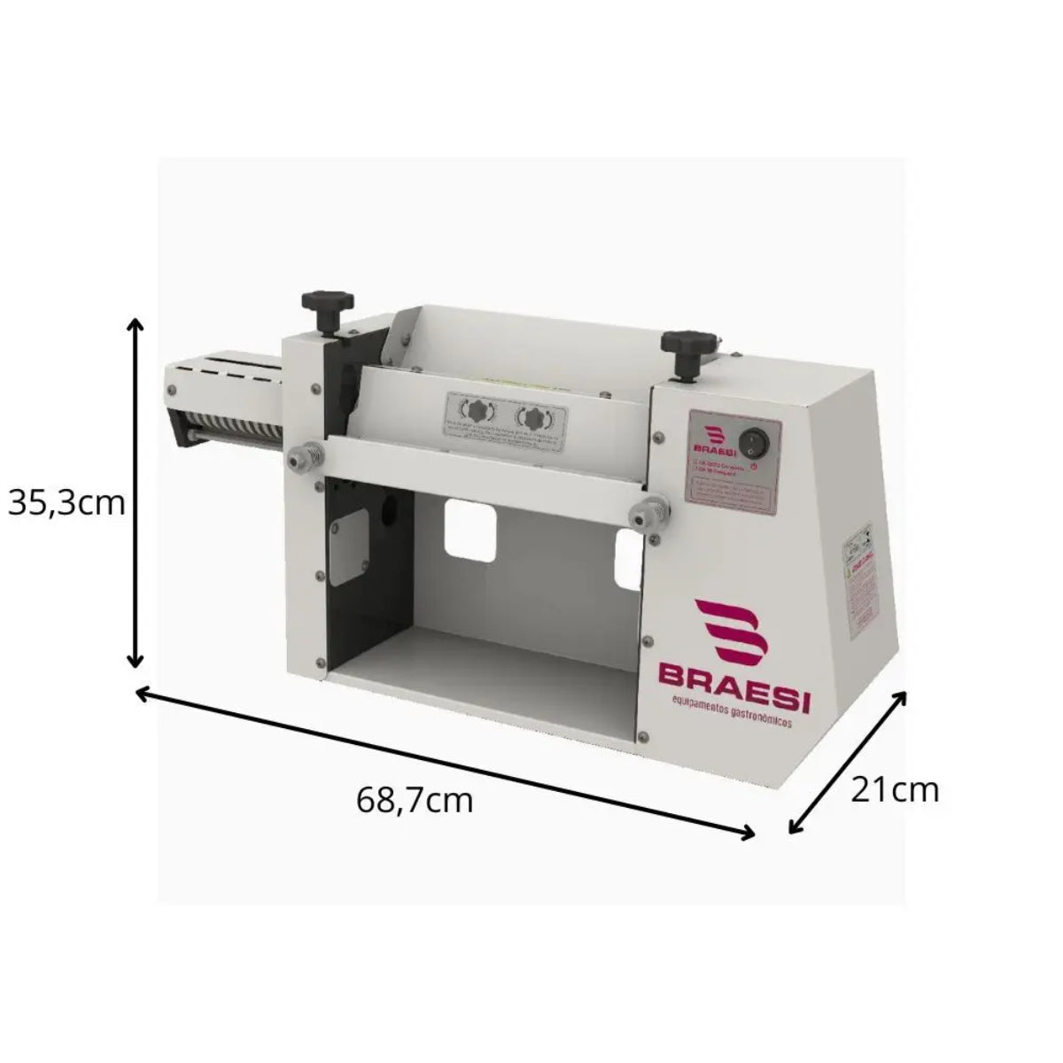 Cilindro Compacto Braesi Laminador Elétrico de Massa Alta Durabilidade 220V - CB-28 G2