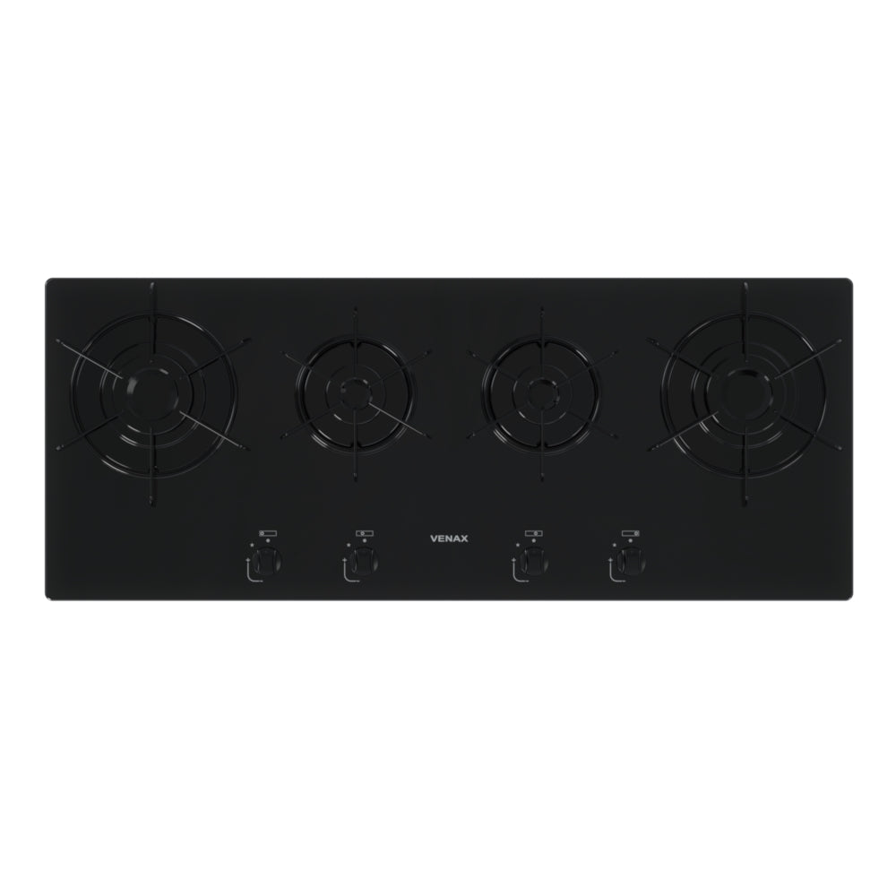 Cooktop Linear 4 Bocas Venax Arena Preto Gas GLP Bivolt