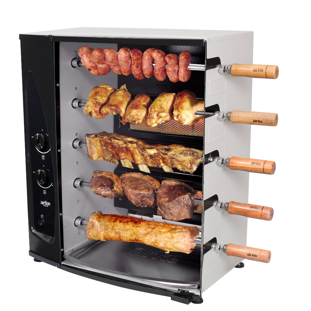 Assador a Gás Arke AGR-05 Rotativo 5 Espetos Alta Eficiência Bivolt GN - AGR-05
