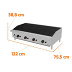 Chapa A Gás CharBroiler Premium em Aço Inox a Gás 120cm - PRO-120CB