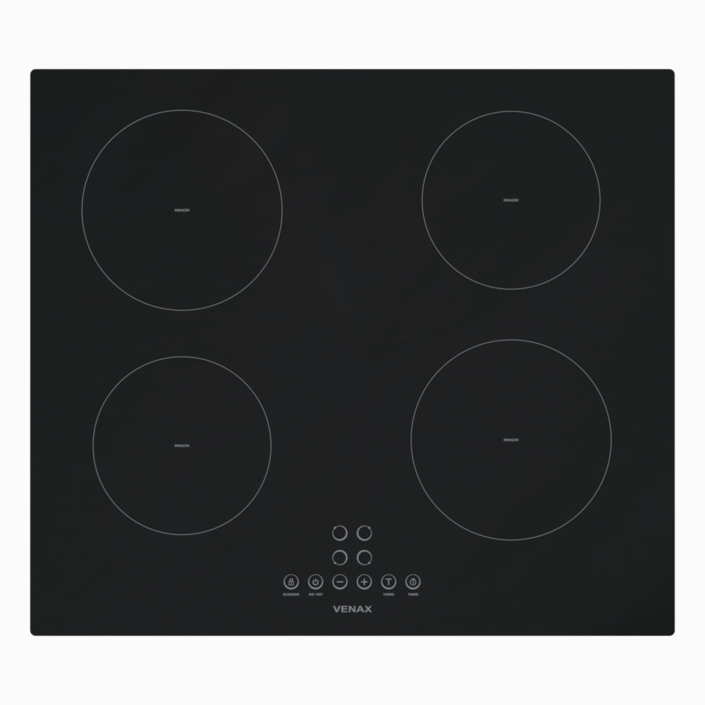 Cooktop de Inducao 4 Bocas Venax Eclipse Preto 220v