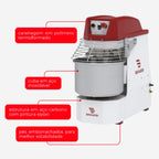 Amassadeira Espiral Braesi 5kg Potência robusta Alta Durabilidade Industrial 220V - AES-15/1-2V