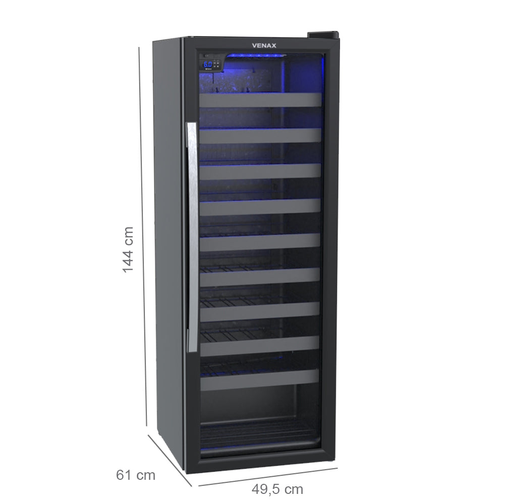 Adega Piubella 200 para 50 Garrafas Preto Venax 127v