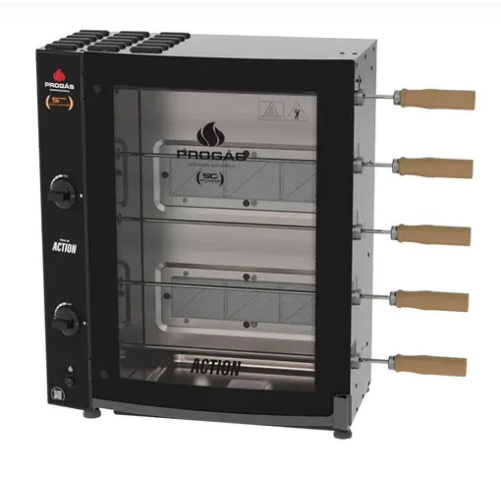 Churrasqueira Elétrica Progás Inox 5 Assadeiras Bivolt Action – PRAC‑05I