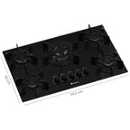 Cooktop 5 Bocas Venax Arena Preto/Preto Gas GLP Bivolt