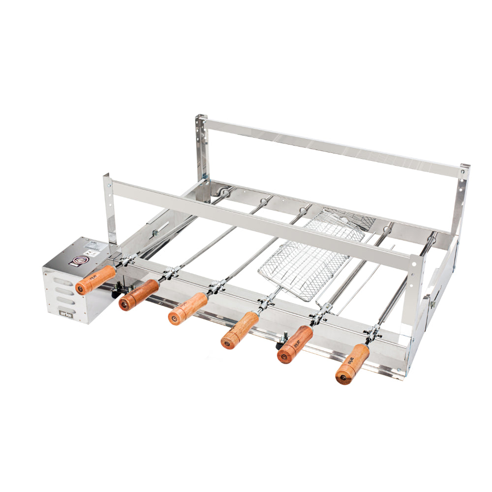 Churrasqueira Rotativa Gira Bem Inox Arke GBI 06 Espetos Compacta e Eficiente – 13-3