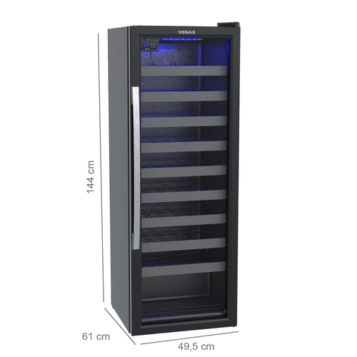 Adega Piubella 200 para 50 Garrafas Preto Venax 220v