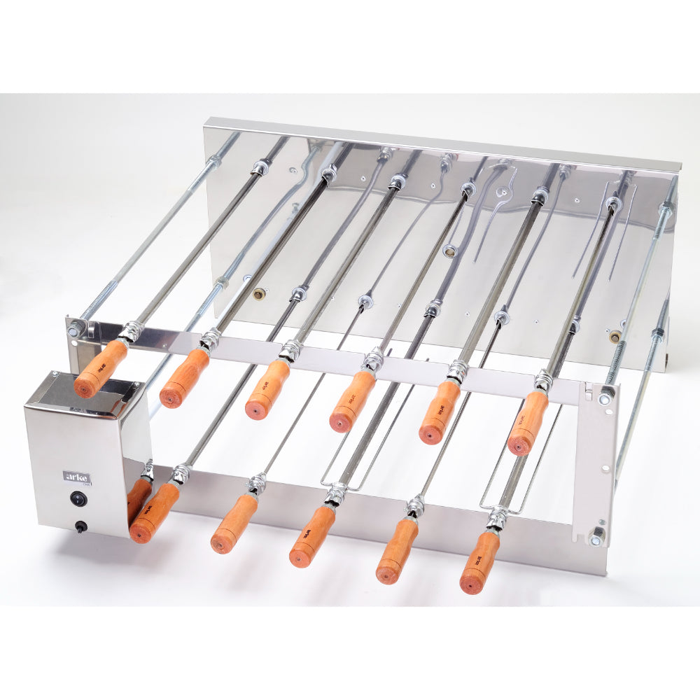 Churrasqueira Rotativa Inox Dupla Arke CRID 11 Espetos Alta Capacidade Potência e Mobilidade - 5252