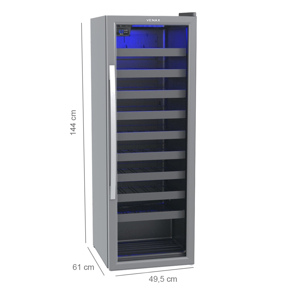 Adega Piubella 200 para 50 Garrafas Cinza Venax 127v