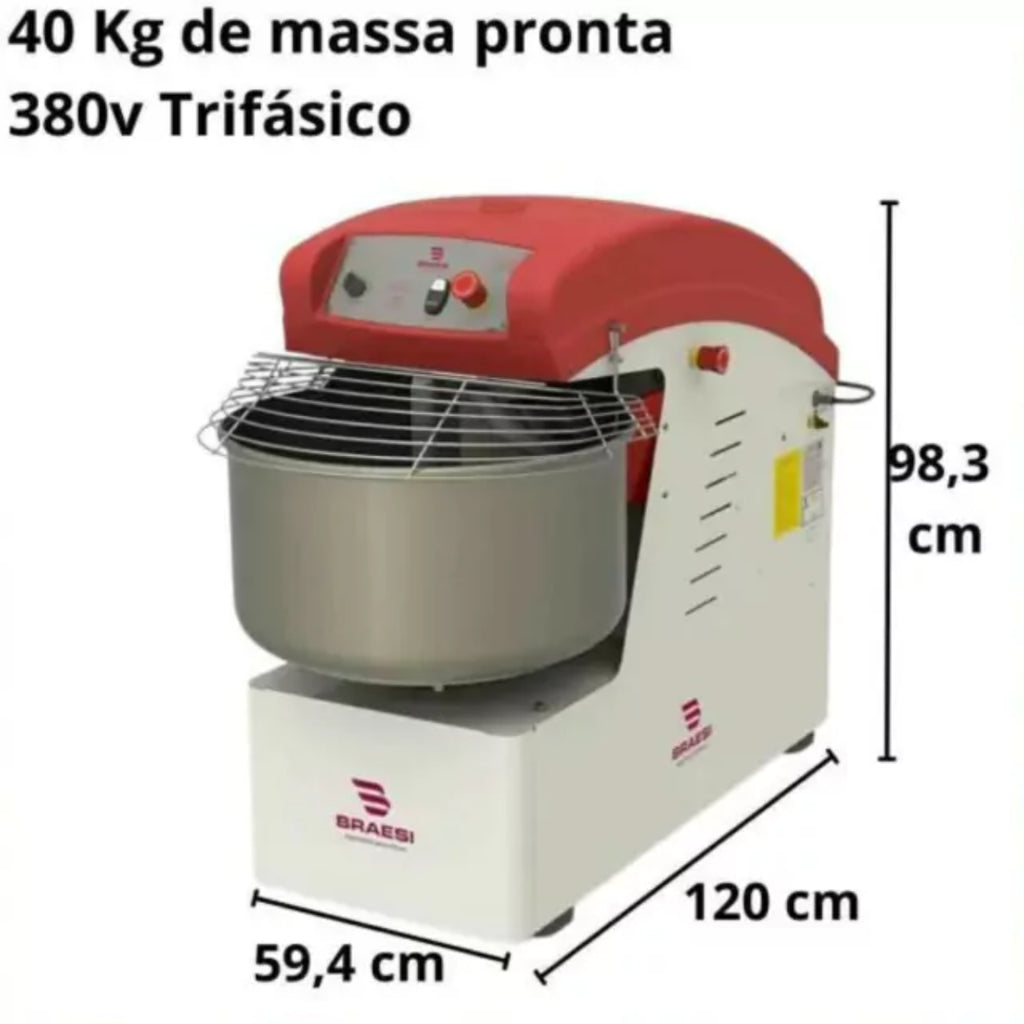 Amassadeira Braesi 40KG Potência robusta Alta Durabilidade Industrial 220V - AES-40/1