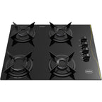 Cooktop Realce 4 Bocas Vidro 6mm Acendimento Automático Estilo e Praticidade Preto
