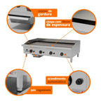 Chapa Profissional Progás 120 cm em Aço Inox - PRO-120CH