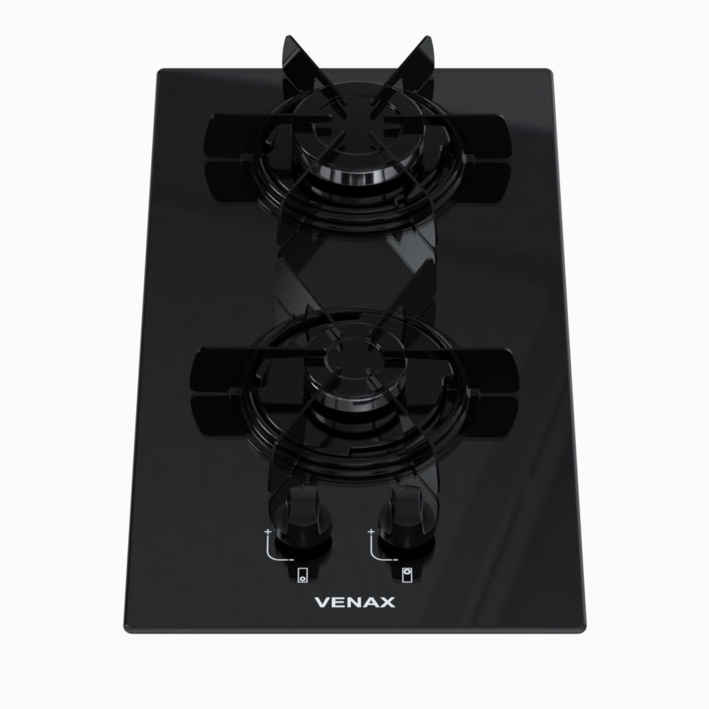 Cooktop 2 Bocas Venax Libero Preto Gás GLP Bivolt