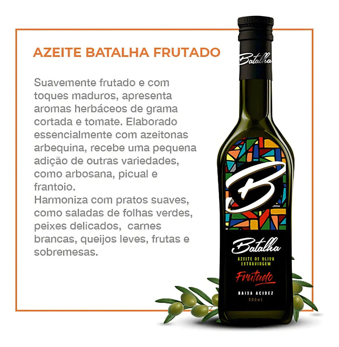 Azeite Nacional Extra Virgem Frutado Batalha 500ml