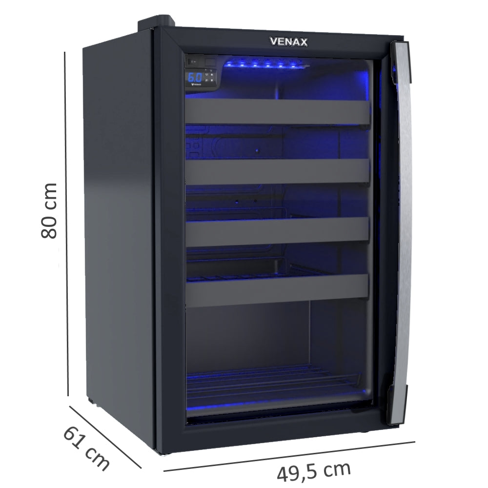 Adega Piubella 100 Preto 24 Garrafas Porta Invertida 220v