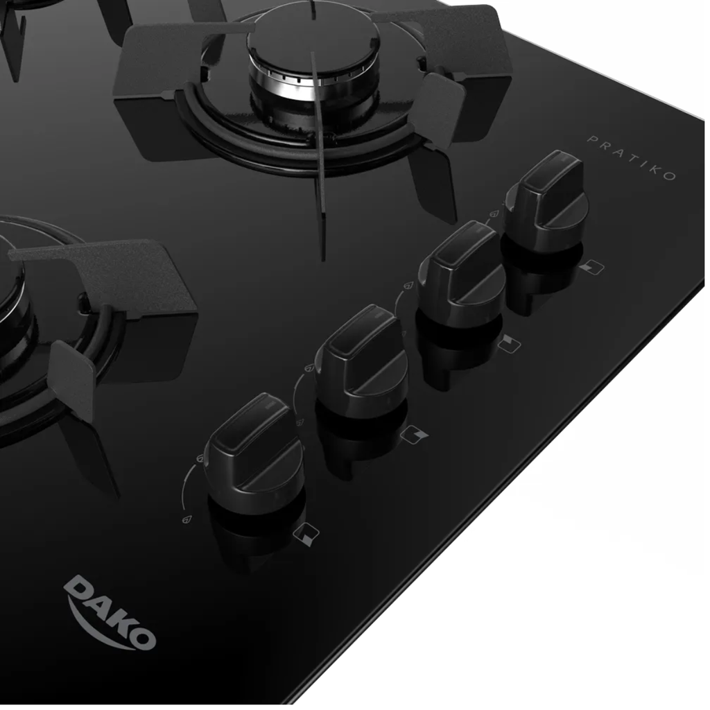 Cooktop 4 Bocas a Gás Dako Pratiko Preto