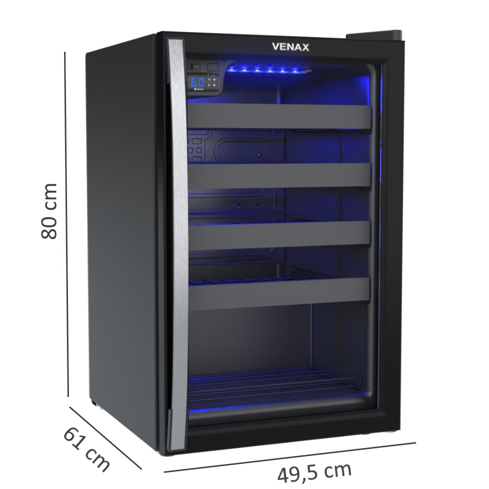 Adega Piubella 100 para 24 Garrafas Preto Venax 220v