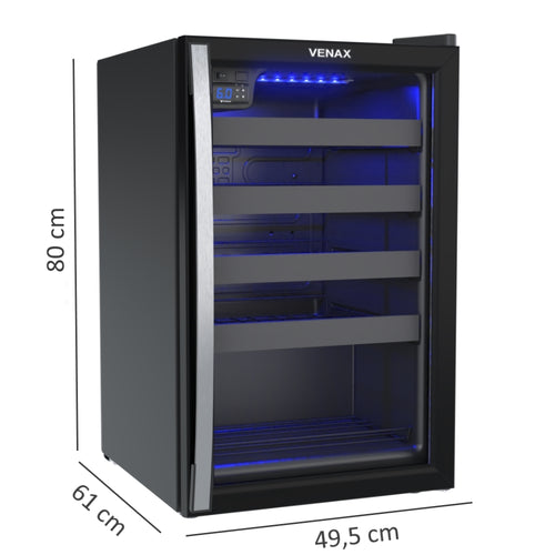 Adega Piubella 100 para 24 Garrafas Preto Venax 220v