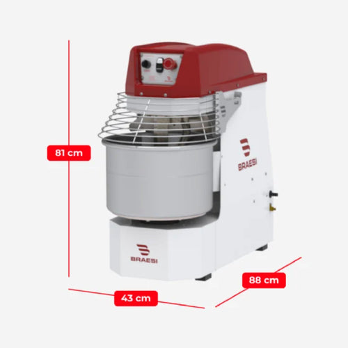 Amassadeira Espiral Braesi 5kg Potência robusta Alta Durabilidade Industrial 220V - AES-15/1-2V