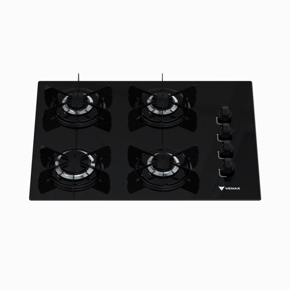 Cooktop 4 Bocas Venax Volare Preto Gás GLP Bivolt