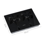 Cooktop Linear 2 Bocas Venax Arena Preto Gas GLP Bivolt