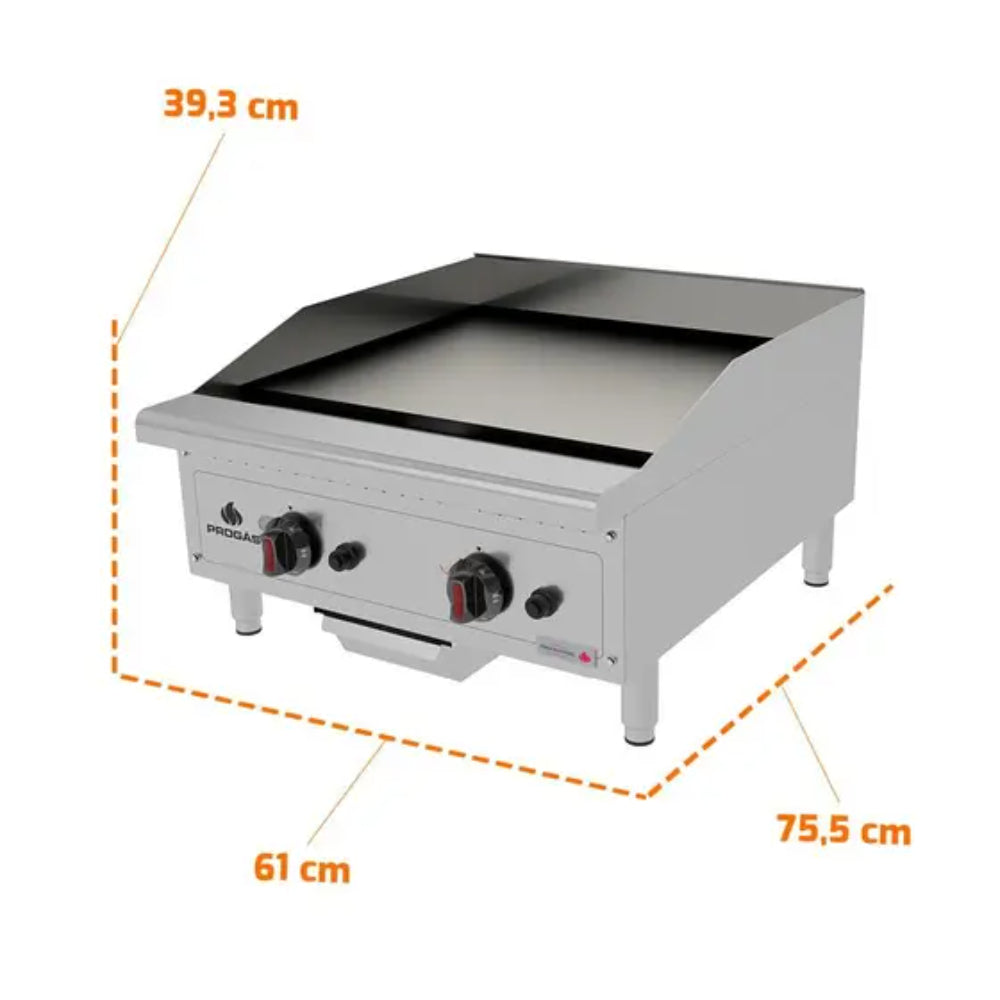 Chapa Profissional Progás 60 cm em Aço Inox - PRO-60CH