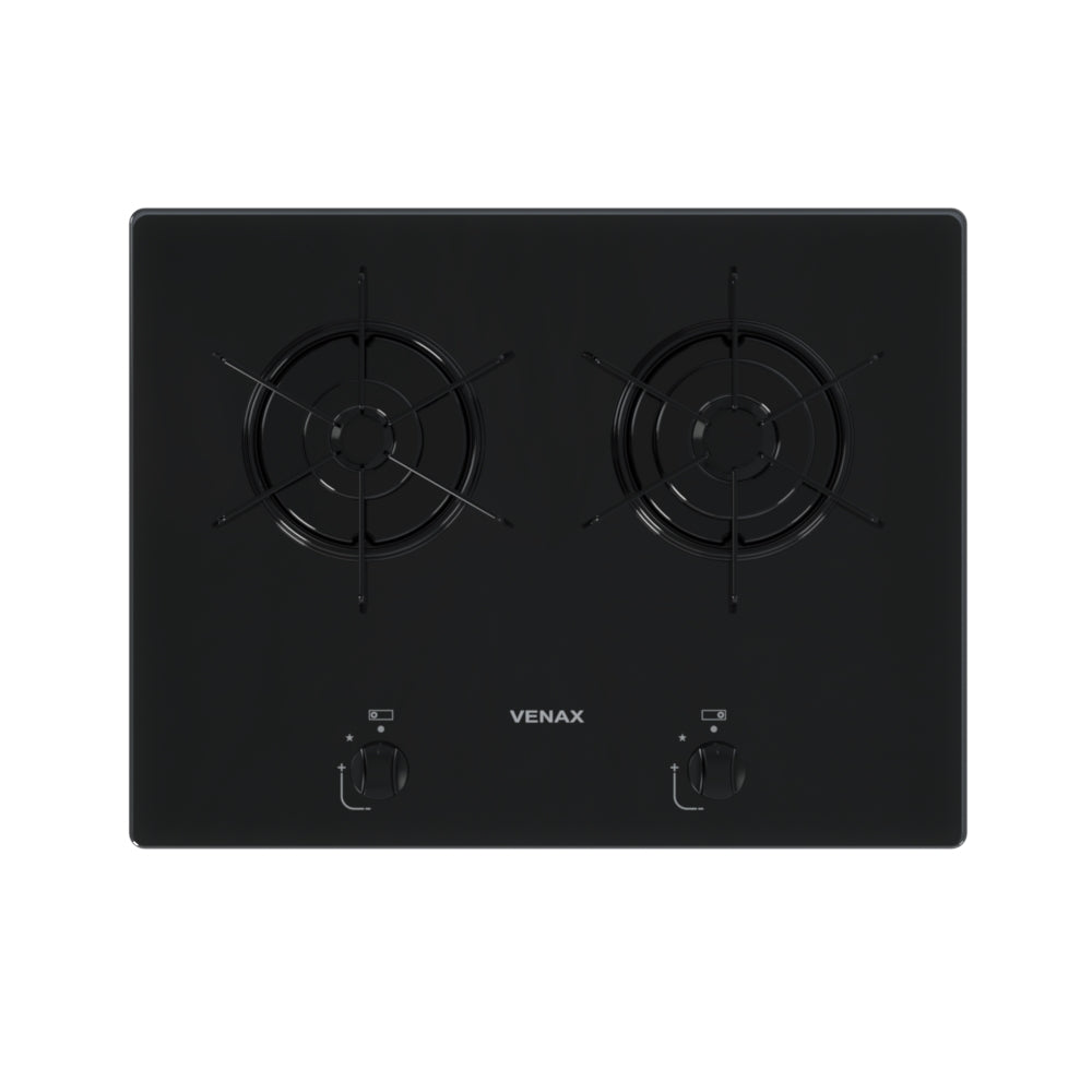 Cooktop Linear 2 Bocas Venax Arena Preto Gas GLP Bivolt