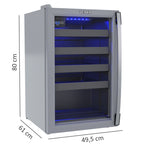 Adega Piubella 100 Cinza 24 Garrafas Porta Invertida 220v