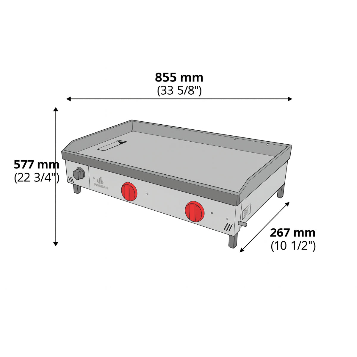 Chapa Progás Bifeteira a Gás com 2 Queimadores 83x53 cm -PR-800G