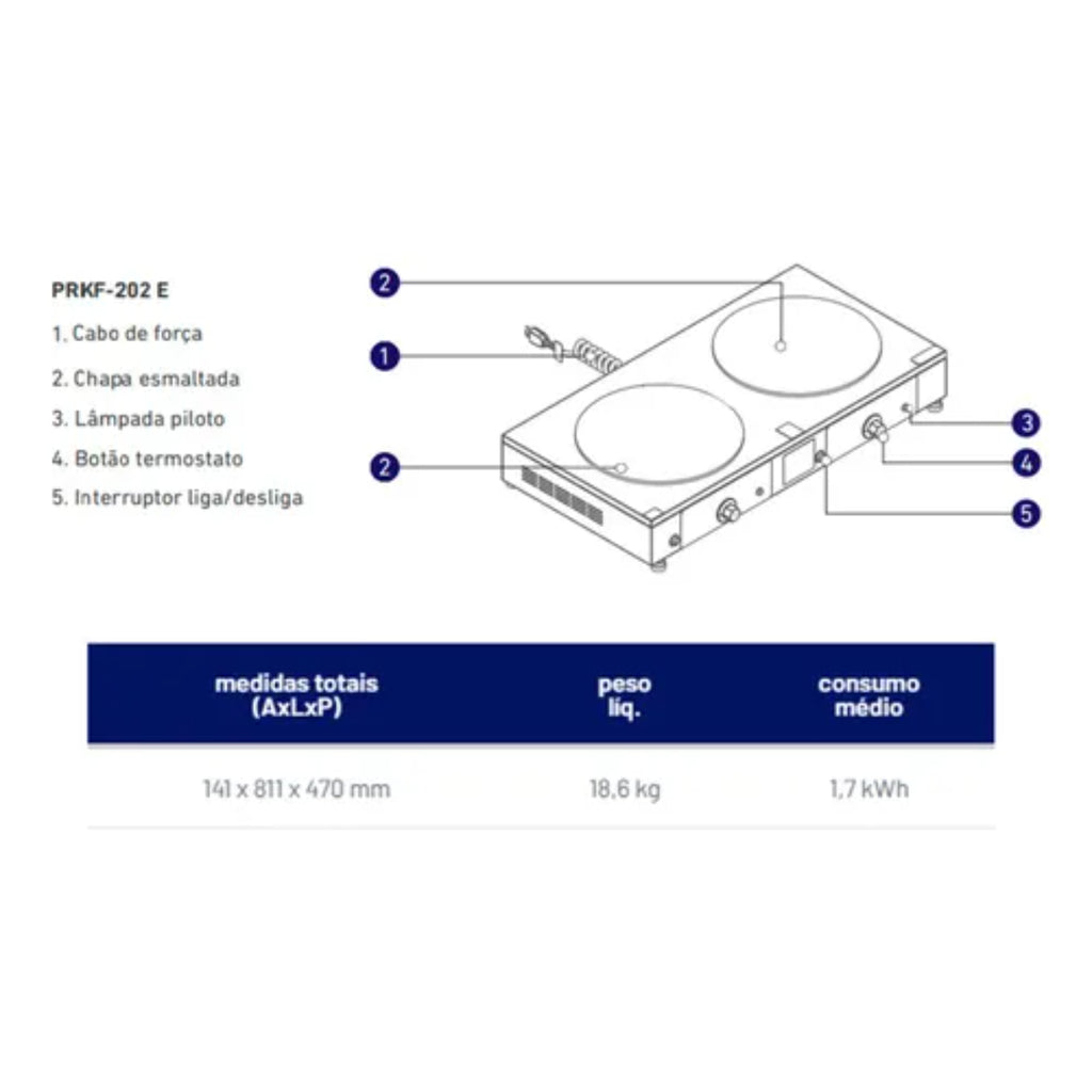 Chapa Progás para Crepe Francês Elétrico 220v - PRKF-202E