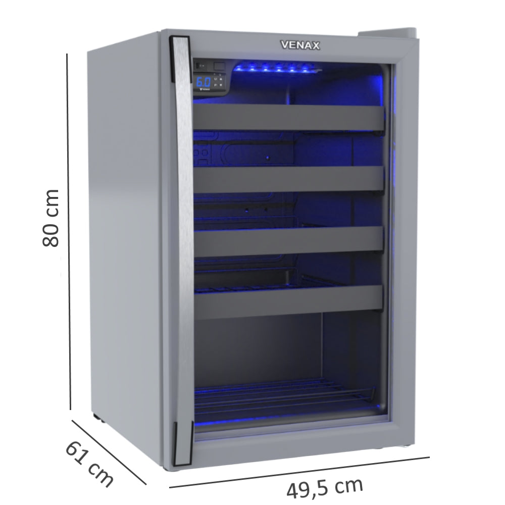 Adega Piubella 100 para 24 Garrafas Cinza Venax 220v