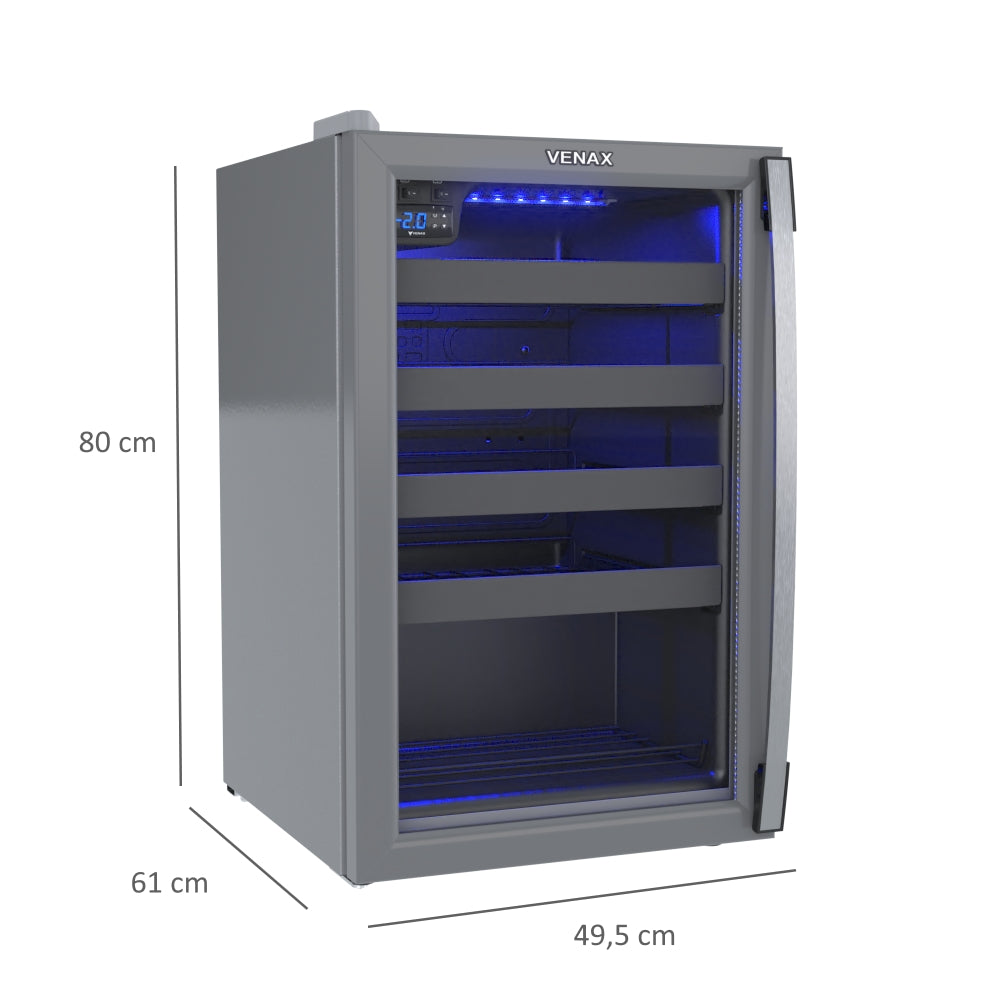 Adega e Champanheira Venax 100l Cinza Porta Invertida 220v