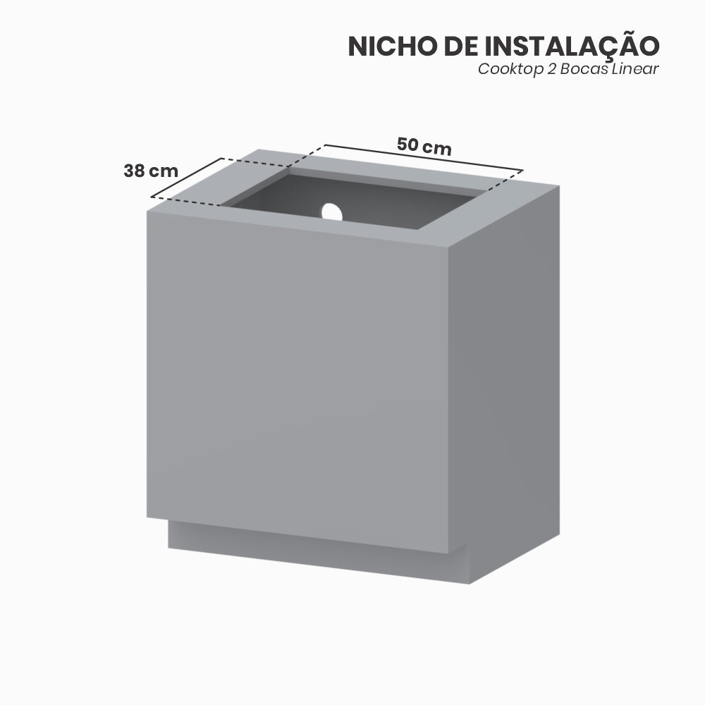 Cooktop Linear 2 Bocas Venax Arena Preto Gas GLP Bivolt