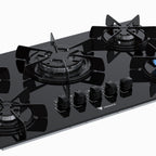 Cooktop 5 Bocas Venax Arena Preto/Preto Gas GLP Bivolt