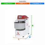 Amassadeira Espiral Braesi 40kg Potência robusta Alta Durabilidade 220V - AES-40/1-2V