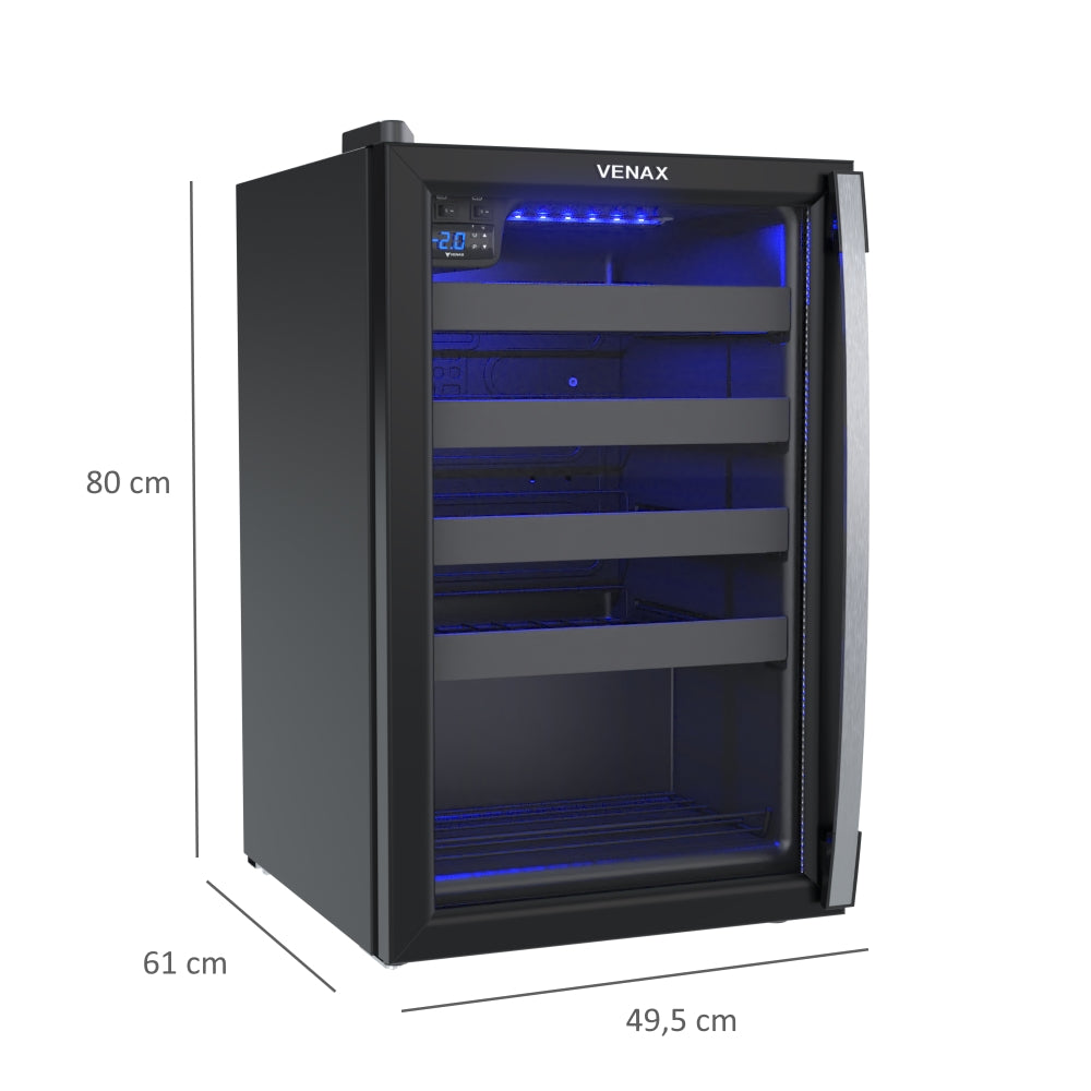 Adega e Champanheira Venax 100l Preto Porta Invertida 220v