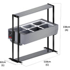 Buffet Térmico Aquecido Saro Em Inox 6 Cubas Com Tampa 220v