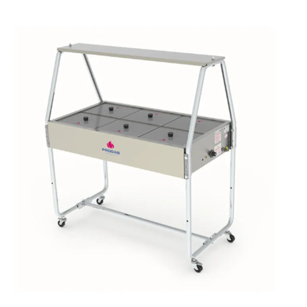 Buffet Térmico Progás 6 Cubas Tampas de Vidro PRB-06GN 220V