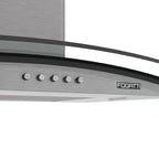 Coifa Fogatti de Parede Clean Vidro Curvo Kromanox 90cm