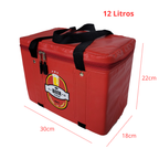 Bolsa Térmica Porta Marmita Lanche Bebidas Vermelho 12litros