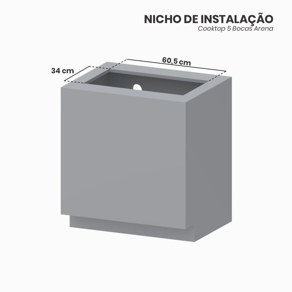 Cooktop 5 Bocas Venax Arena Preto/Preto Gas GLP Bivolt