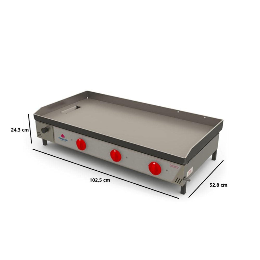 Chapa Char Broiler Progás a Gás 80x50cm Aço Inox PRCB-800